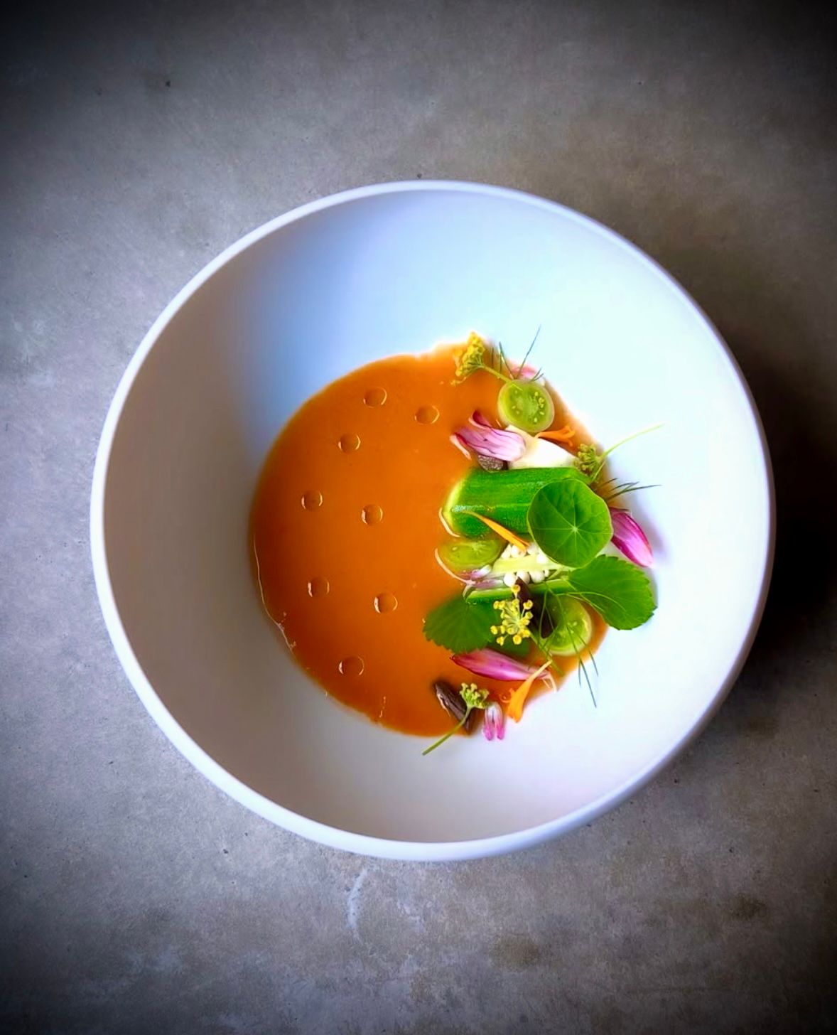 Gazpacho with micro herbs